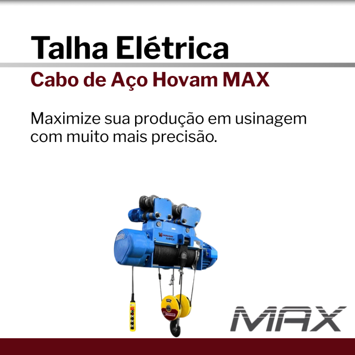 Talha Elétrica de Cabo de Aço Hovam MAX