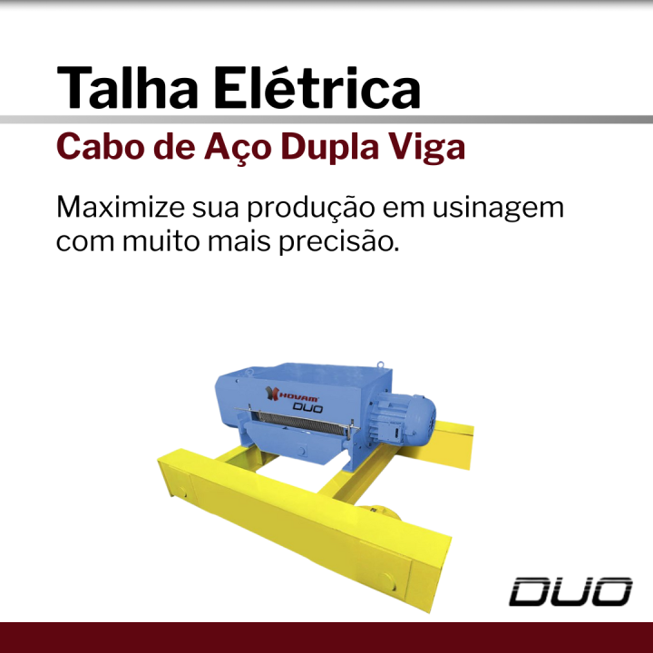 Talha Elétrica de Cabo de Aço Dupla Viga |Hovam DUO