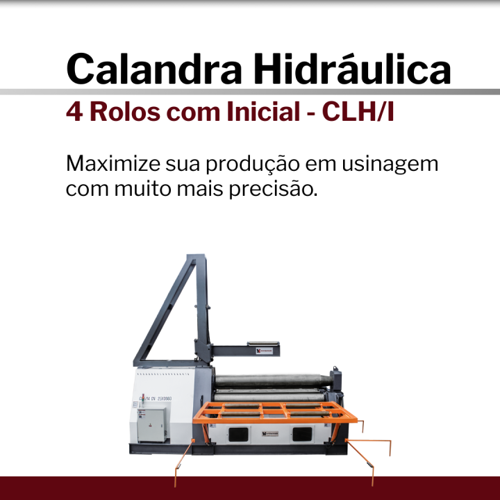 Calandra Hidráulica 4 Rolos com Inicial Hovam | CLH/I