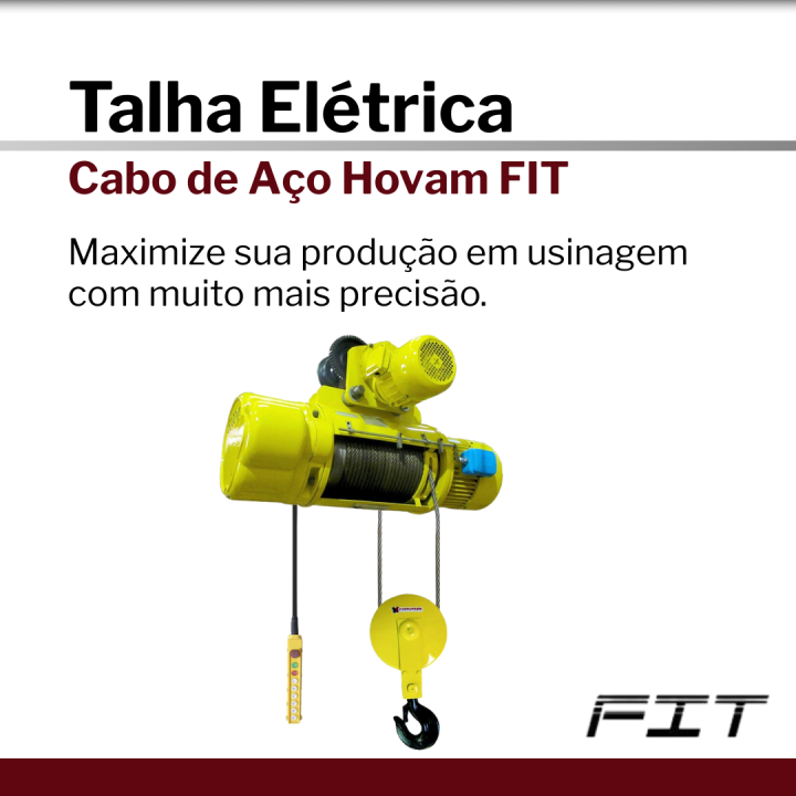 Talha Elétrica de Cabo de Aço Hovam FIT
