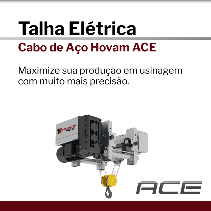Talha Elétrica de Cabo de Aço Hovam ACE