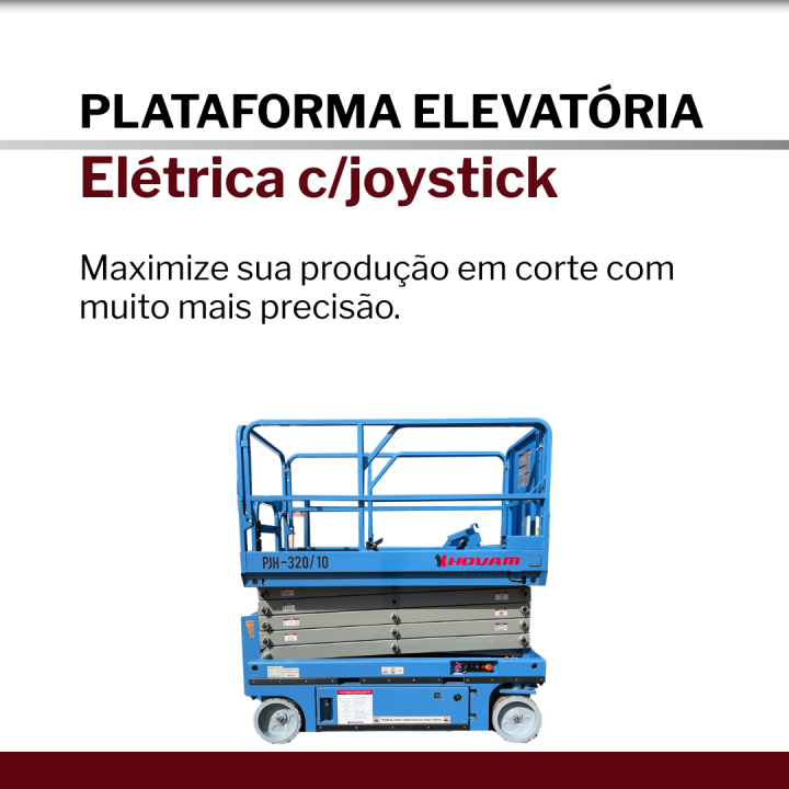 Plataforma Elevatória Elétrica com Joystick | Tipo Tesoura Hovam